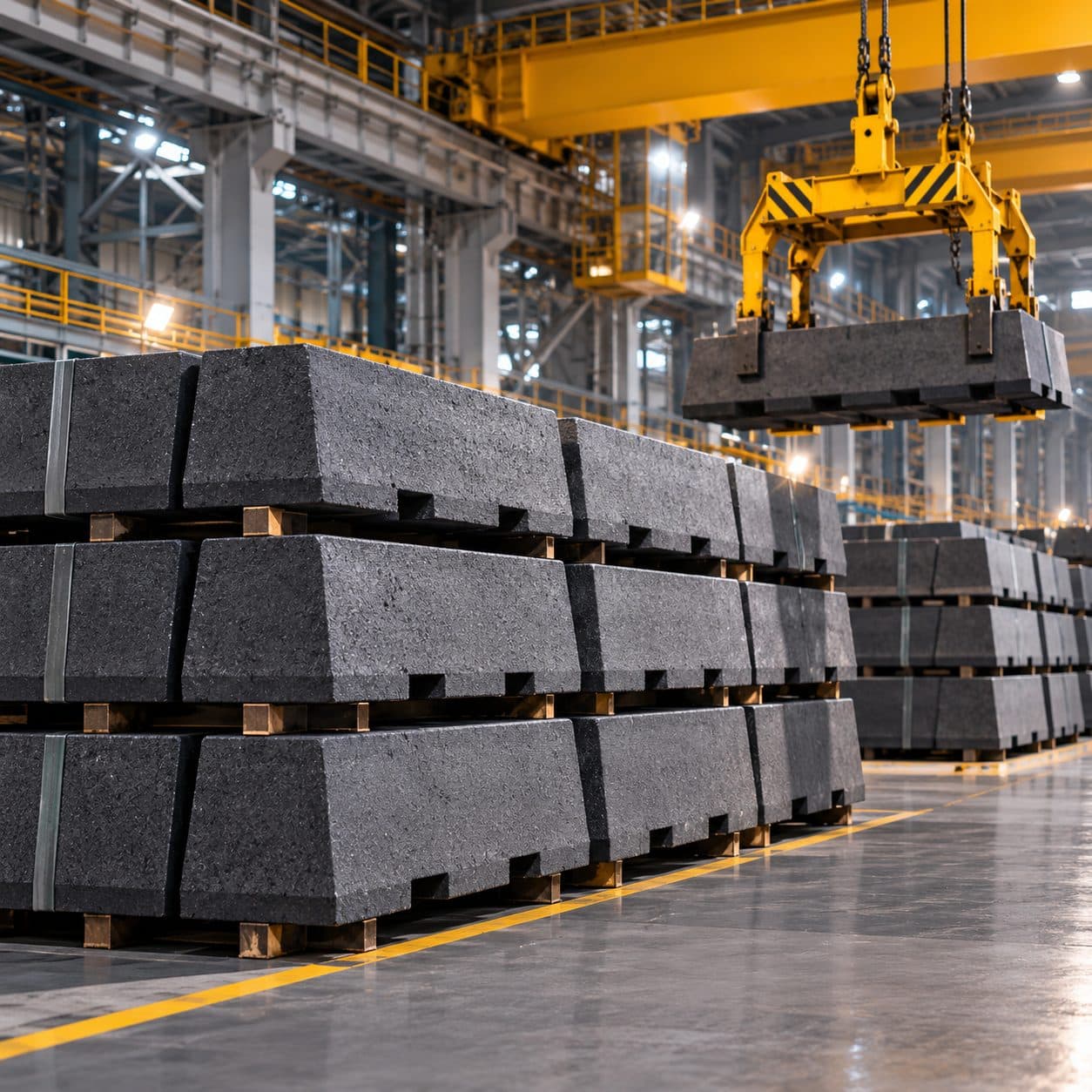 Pre-baked carbon anodes on pallets